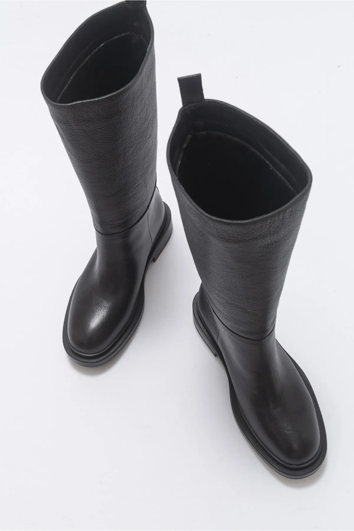LuviShoes  Tempo Black Floater Damenstiefel aus echtem Leder