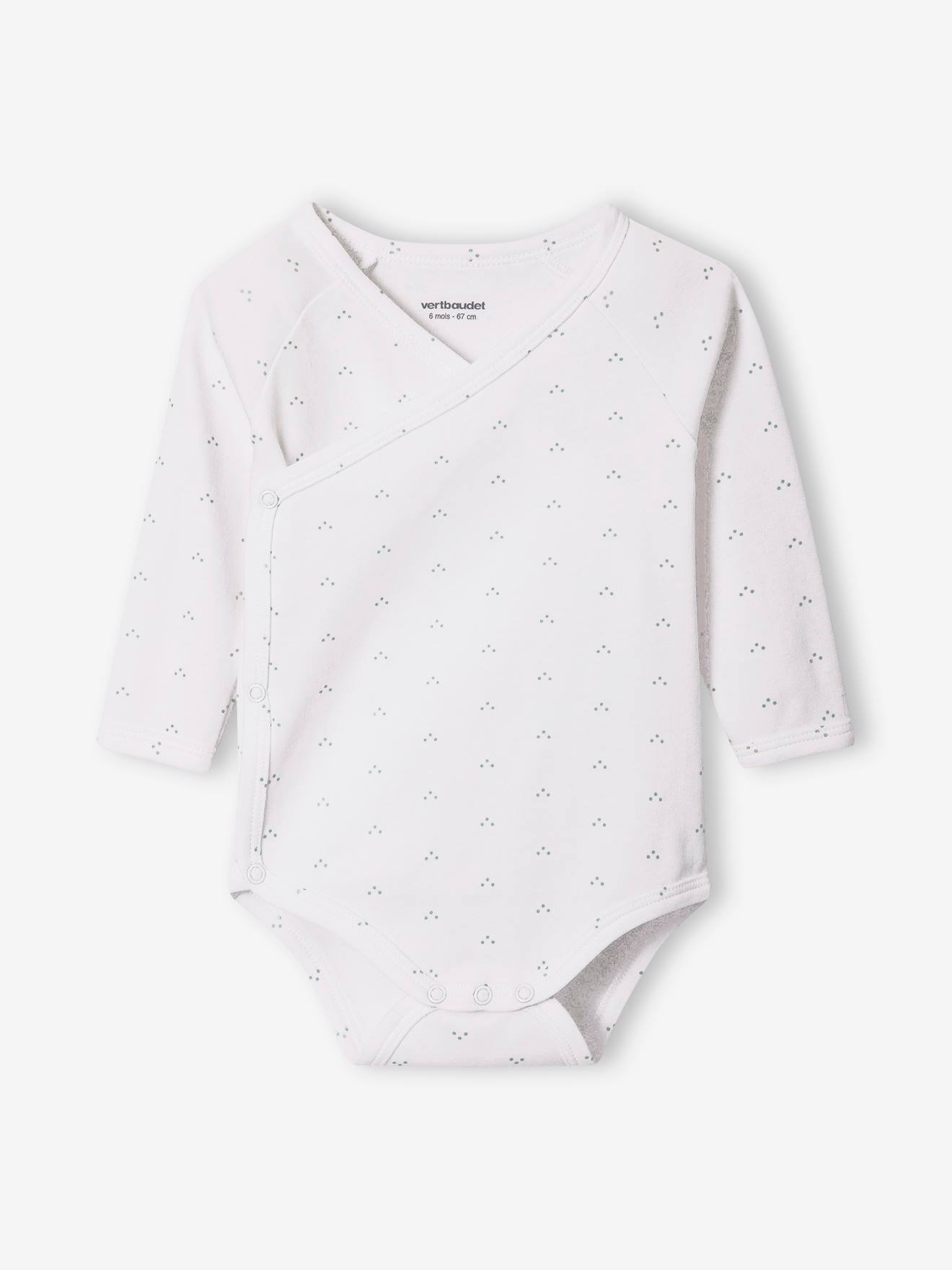 Lot de 5 bodies bébé manches longues ouverture naissance écru