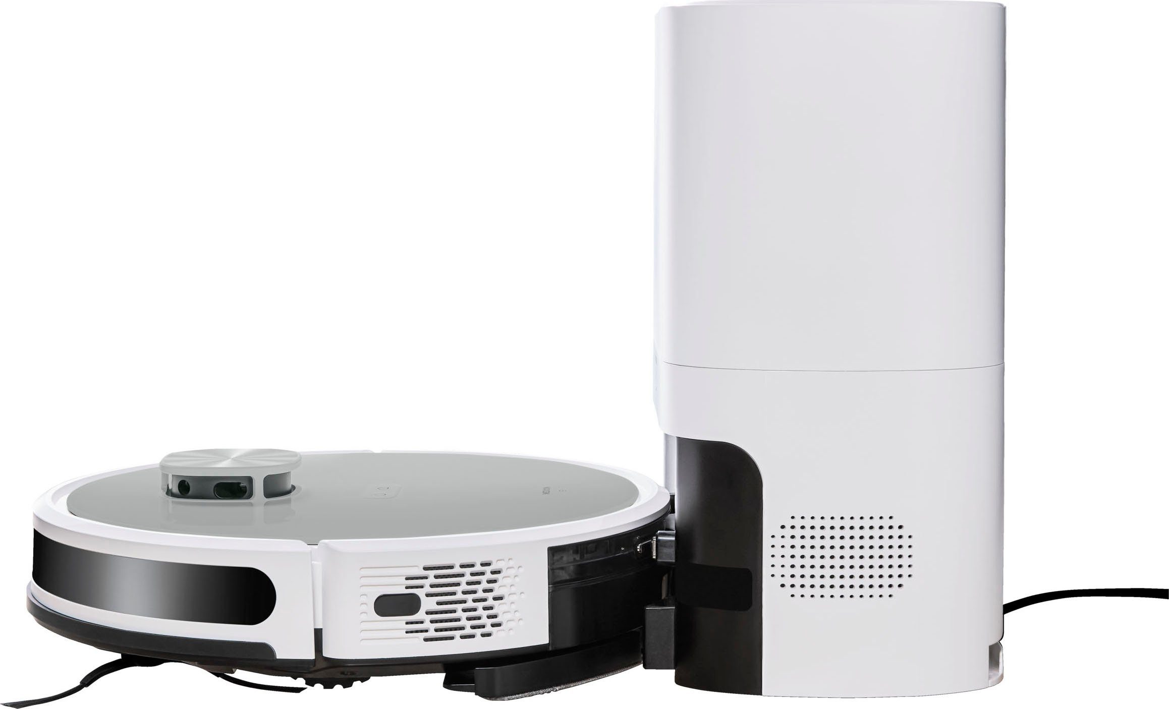 Medion® Nass-Trocken-Saugroboter Saug- und Wischroboter mit Absaugstation (X21 SW), App Steuerung und automatische Entleerung