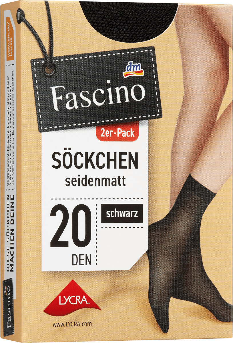 Söckchen seidenmatt schwarz Gr. 39-42, 20 DEN, 2 St