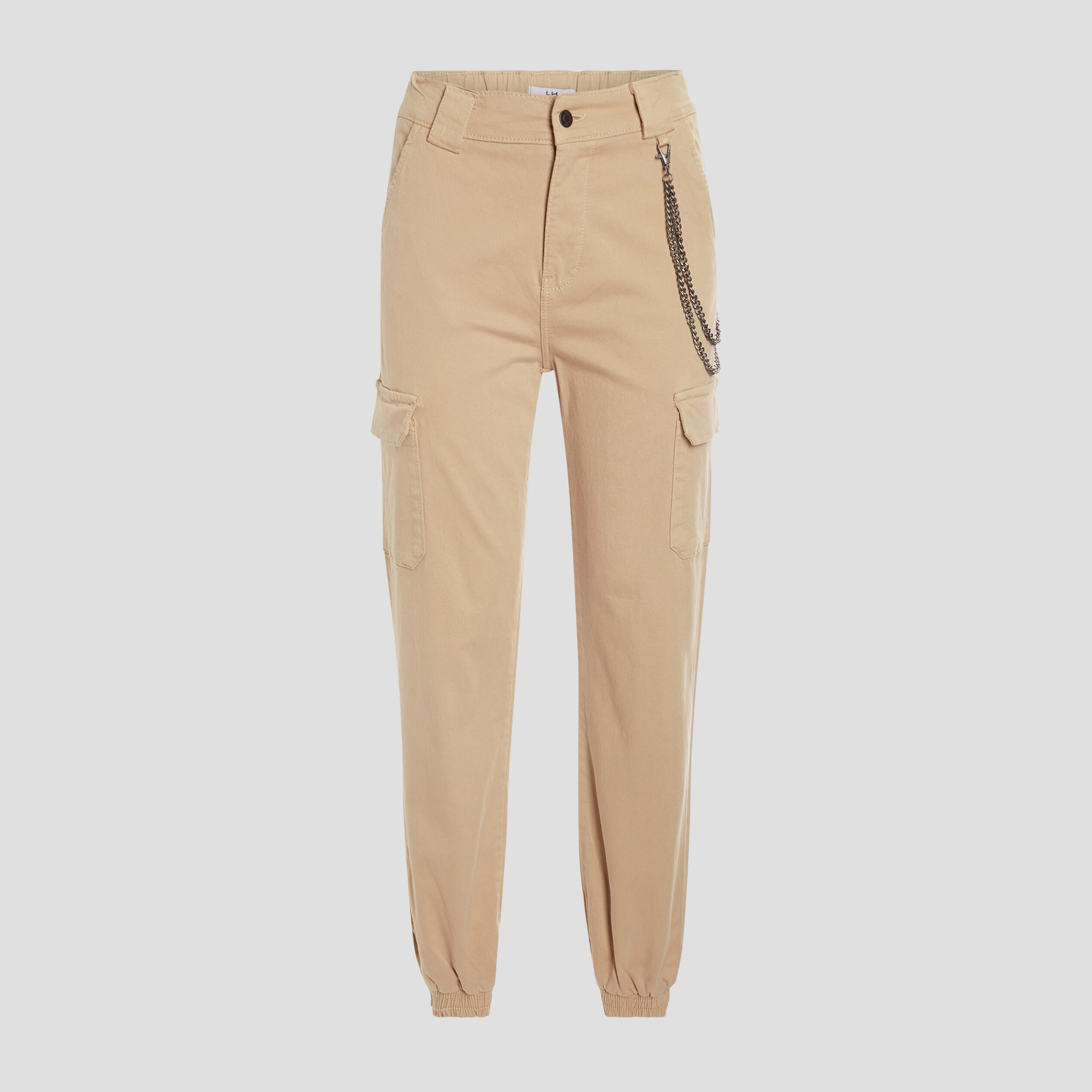 Pantalon cargo avec chaîne sable femme | La Halle