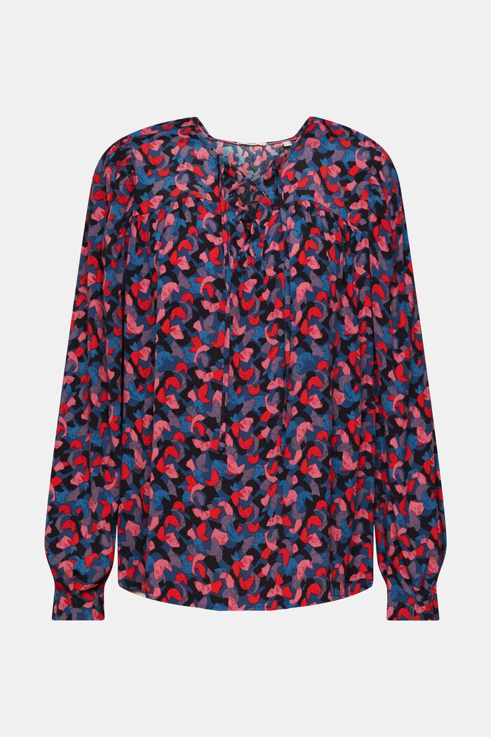 Gemusterte Bluse mit Bindedetail