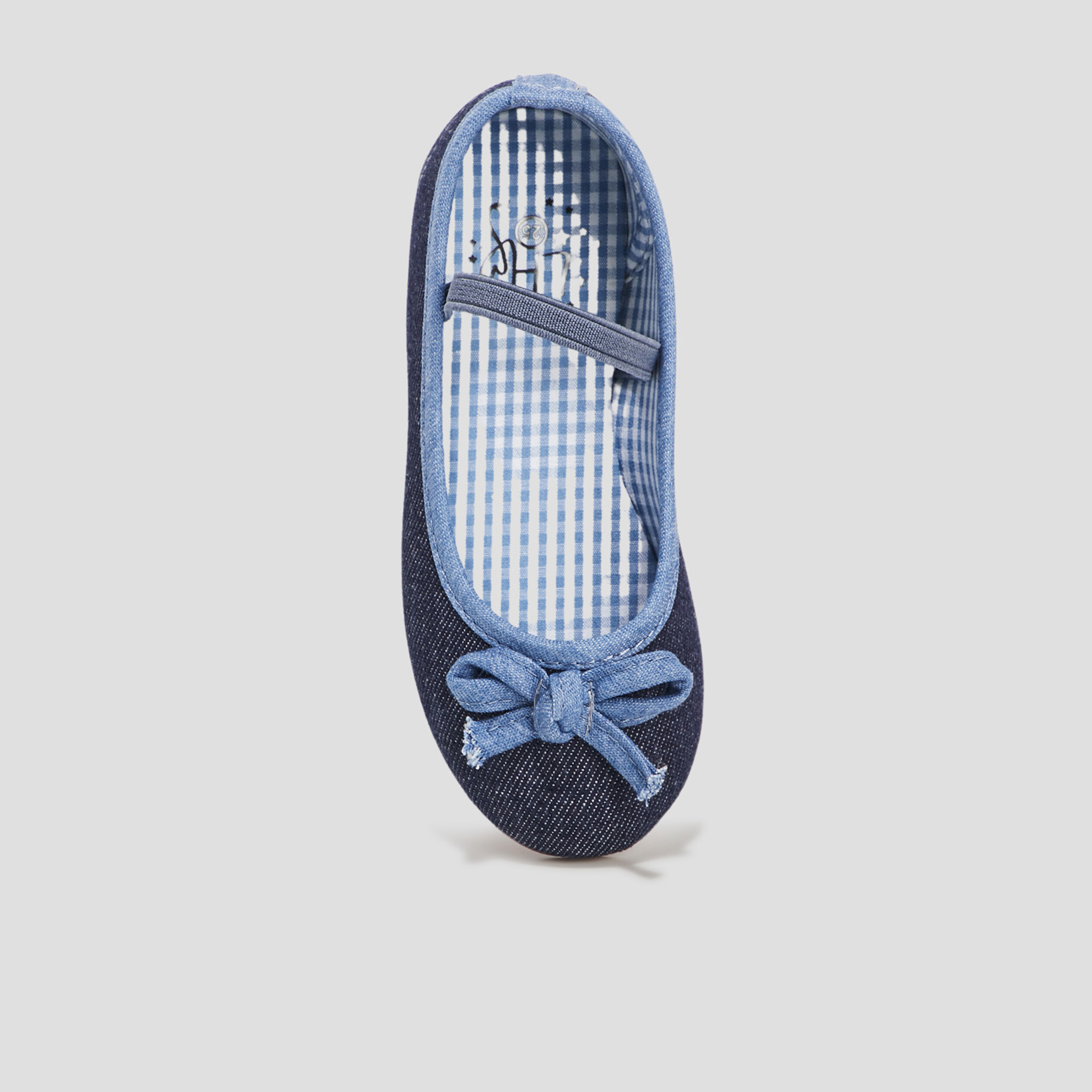 Ballerines avec noeuds denim baby bleu fille | La Halle