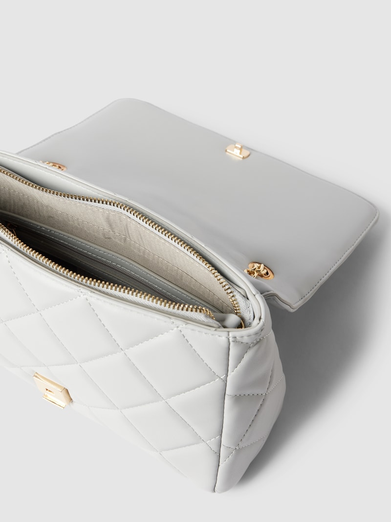 Crossbody Bag mit Label-Applikation Modell 'OCARINA' in hellgrau