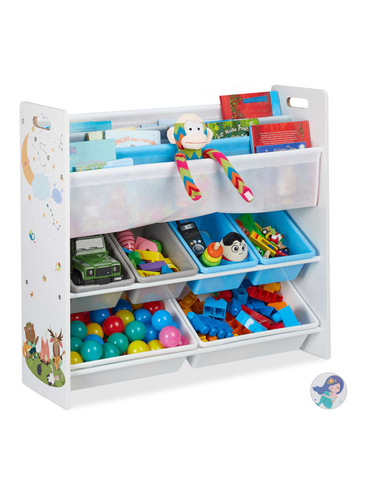 relaxdays Kinderregal Lagerfeuer in Bunt - (B)86 x (H)78 x (T)26,5 cm günstig kaufen onesize