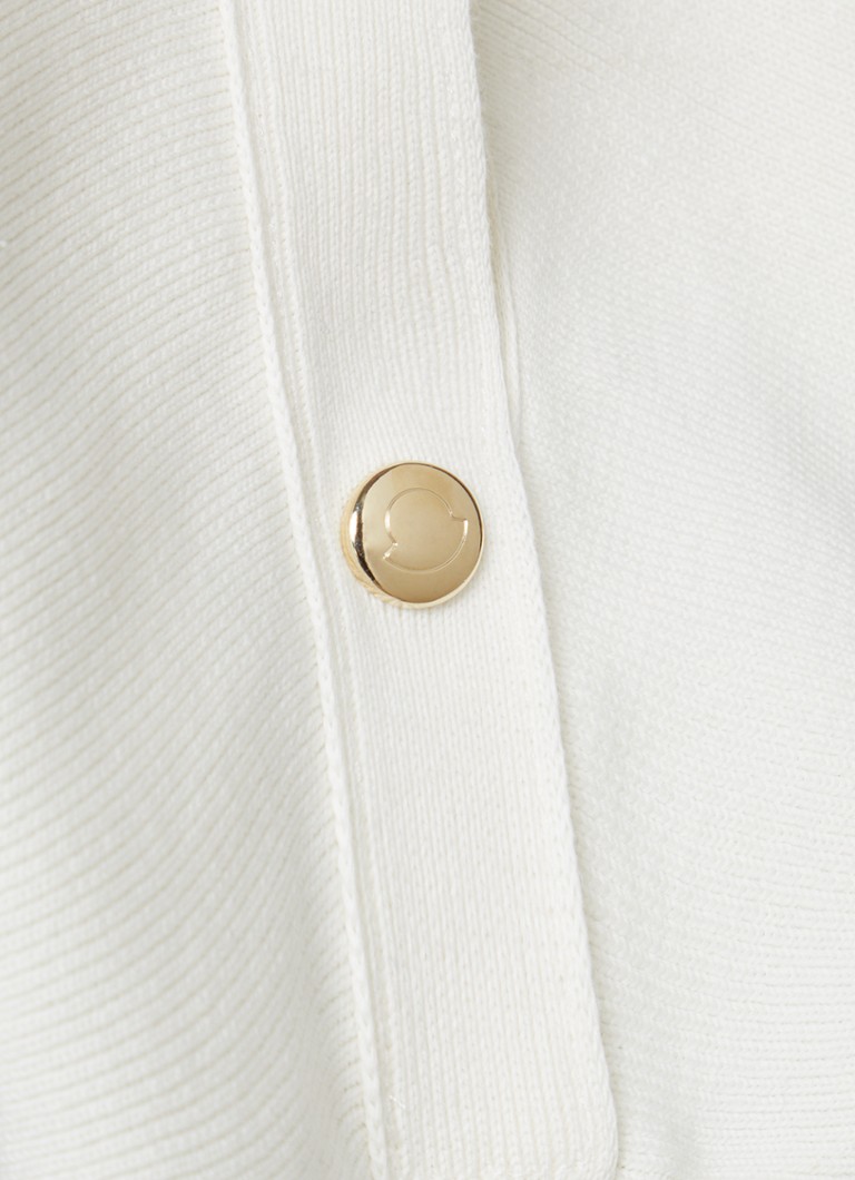 Moncler Fine knit top with logo and decorative buttons
