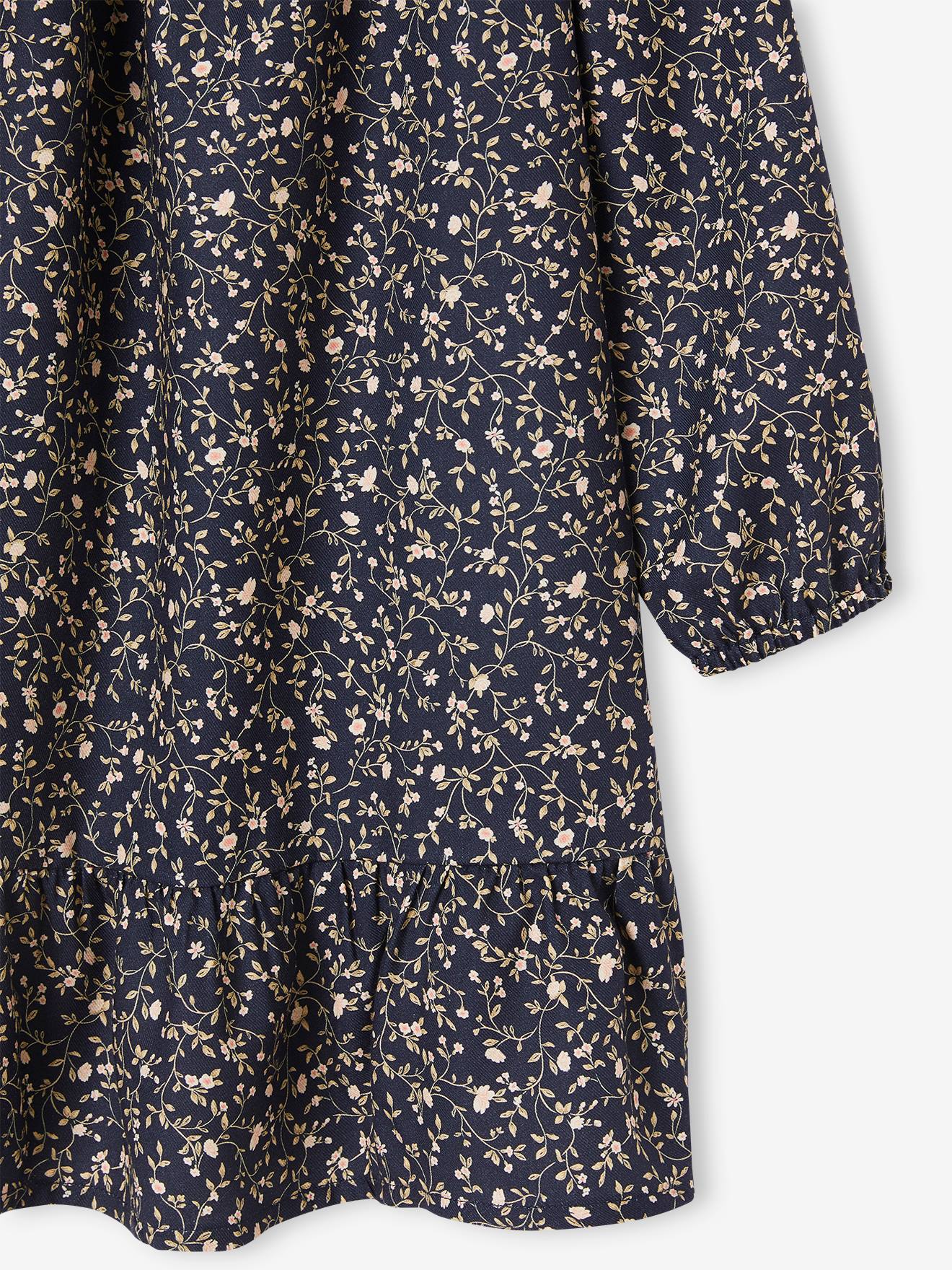 Vertbaudet Langärmeliges Mädchen Kleid - senfgelb