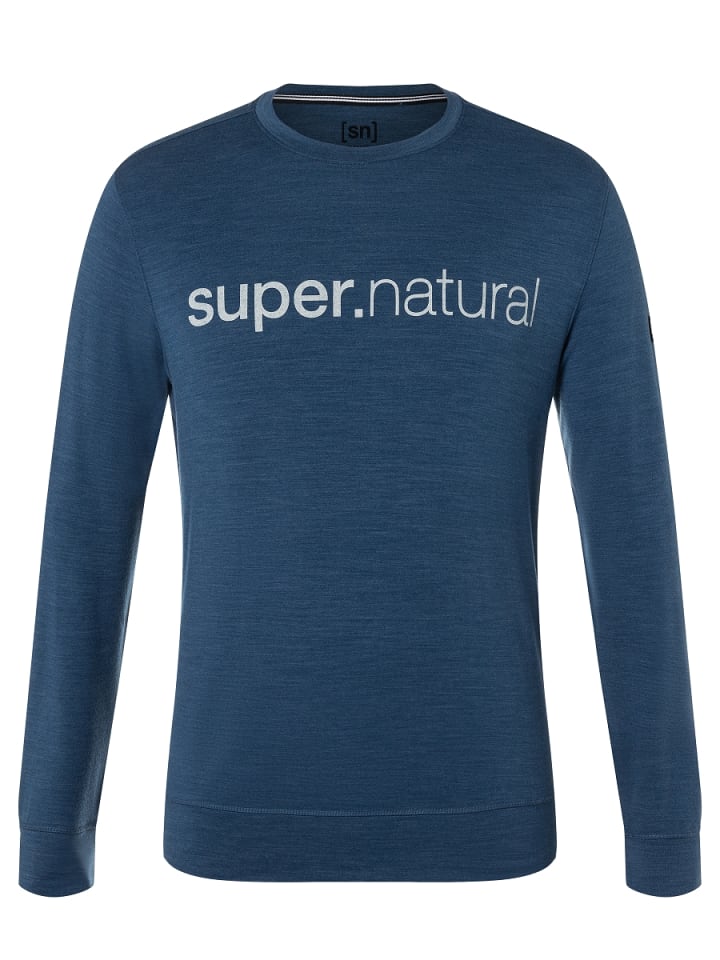 super.natural Merino Sweatshirt M SIGNATURE CREW in dunkelblau günstig kaufen
