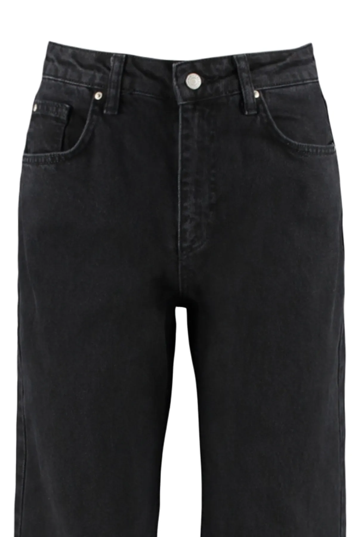 Trendyol Collection  Schwarze Jeans mit hoher Taille und weitem Bein TWOSS23JE00068