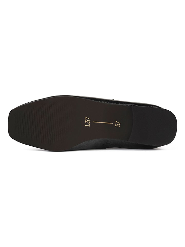 loft37 Leder-Spangenballerinas in Schwarz günstig kaufen