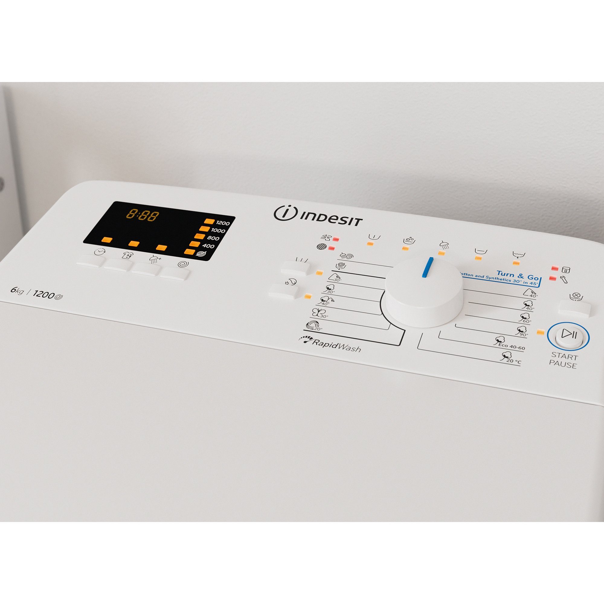 Indesit Waschmaschine Toplader BTW D61253 N (EU), 6 kg, 1200 U/min, Energy Saver: Die Kaltwäsche-Option spart Energie