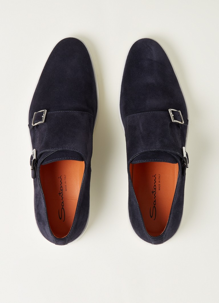 Santoni Atlantis suede buckle shoe