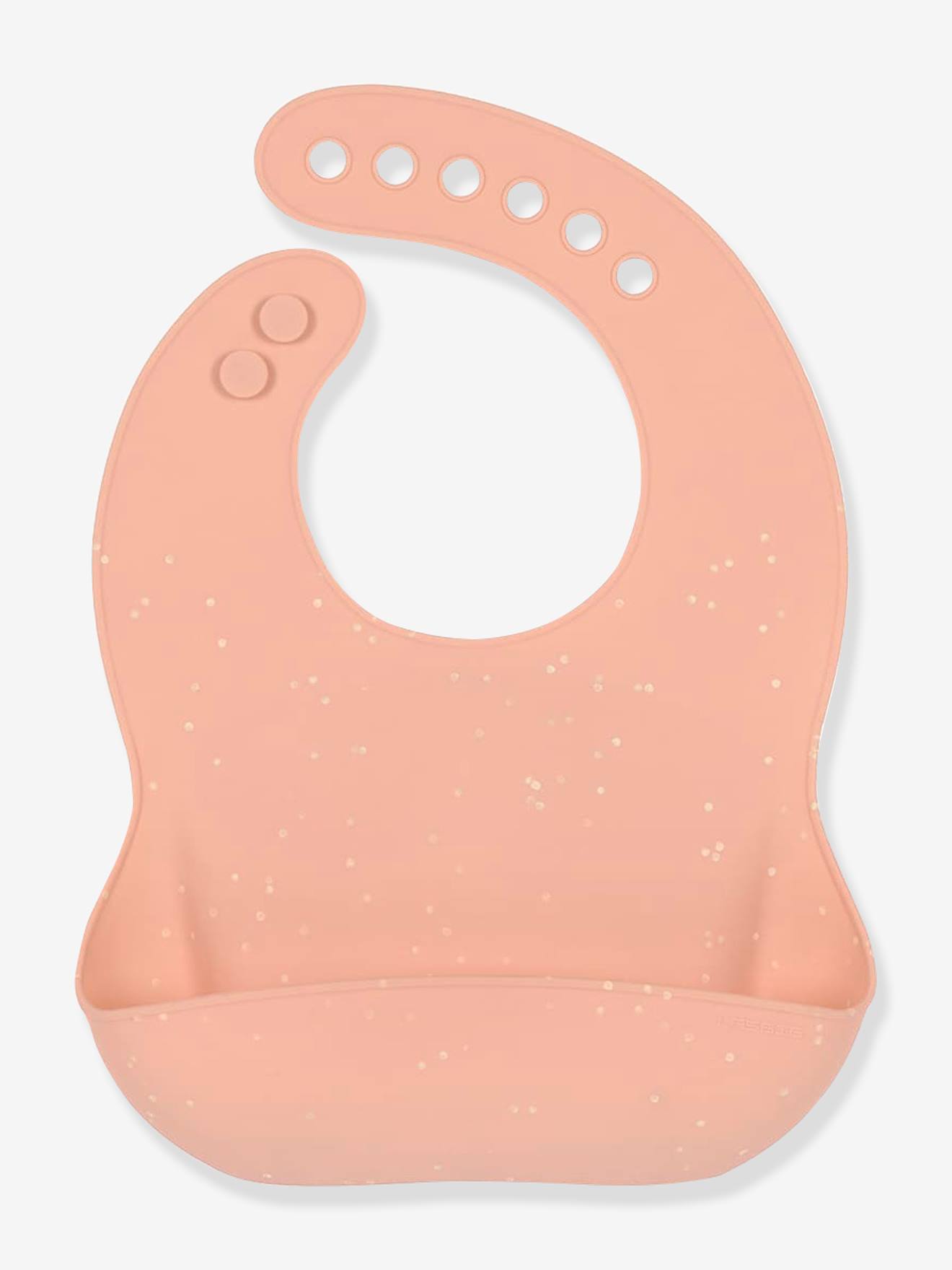 Lot de 2 bavoirs silicone LÄSSIG avec récupérateur nature/apricot