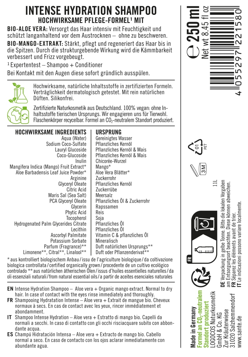 Shampoo Intense Hydration, 250 ml