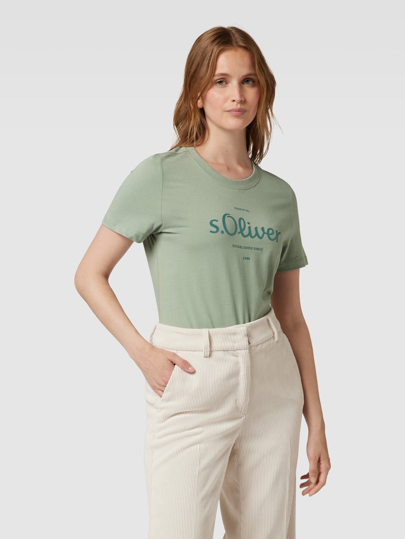 T-Shirt mit Logo-Print in schilf