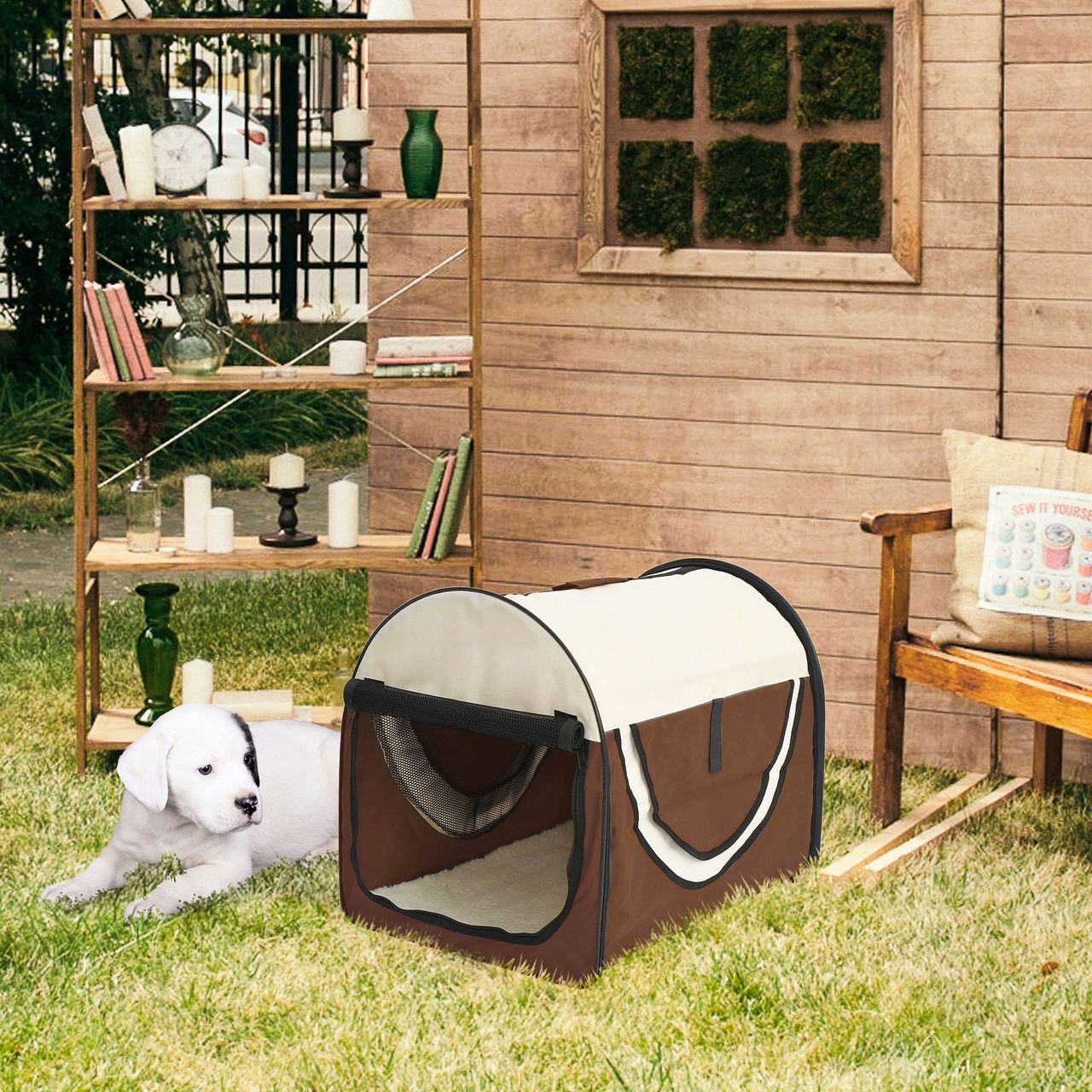 PawHut Hundebox faltbare Hundetransportbox Haustierrucksack 61 x 46 x 51 cm