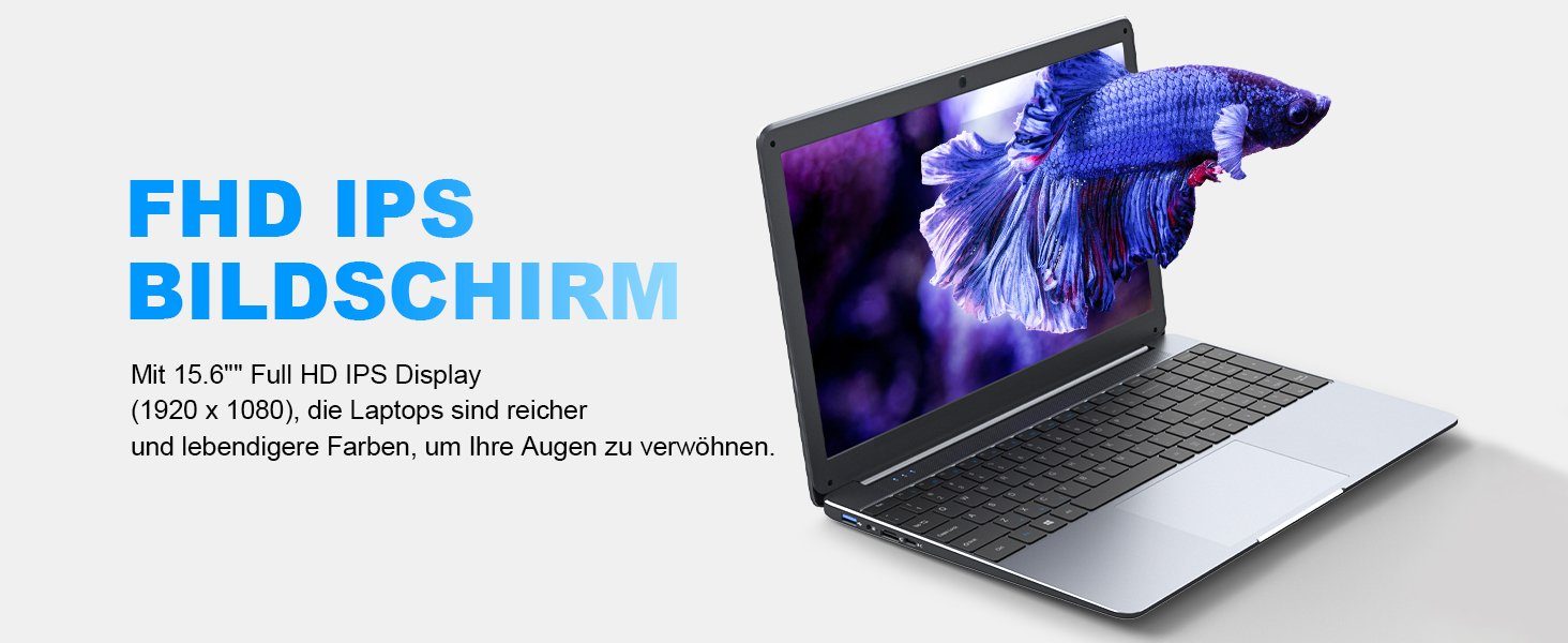 SGIN Notebook (Intel Celeron N5095, UHD Grafik, 512 GB SSD, Full HD Display 12GB Ram vielseitige Anschlüsse, leicht und tragbar)
