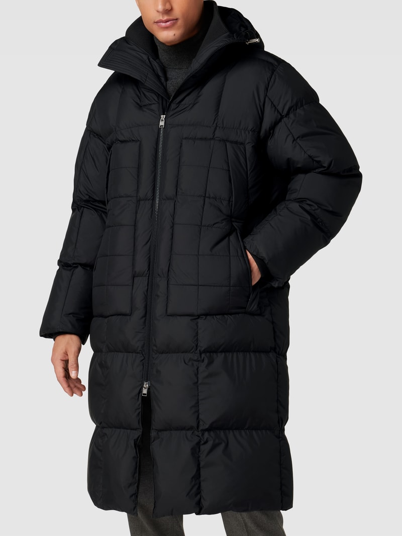 Steppmantel mit Kapuze Modell 'Kennison' in schwarz