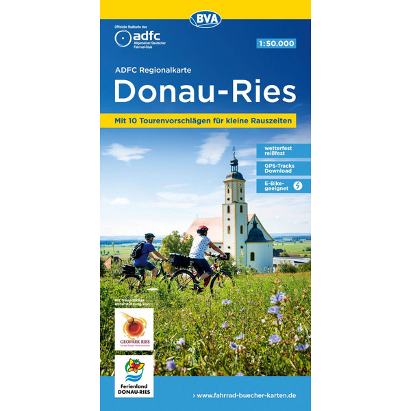 ADFC-REGIONALKARTE FERIENLAND DONAU-RIES / GEOPARK RIES - Fahrradkarte