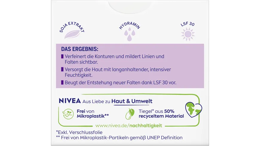 NIVEA Anti-Falten + Kontur Tagespflege LSF 30 65+ 50 ml