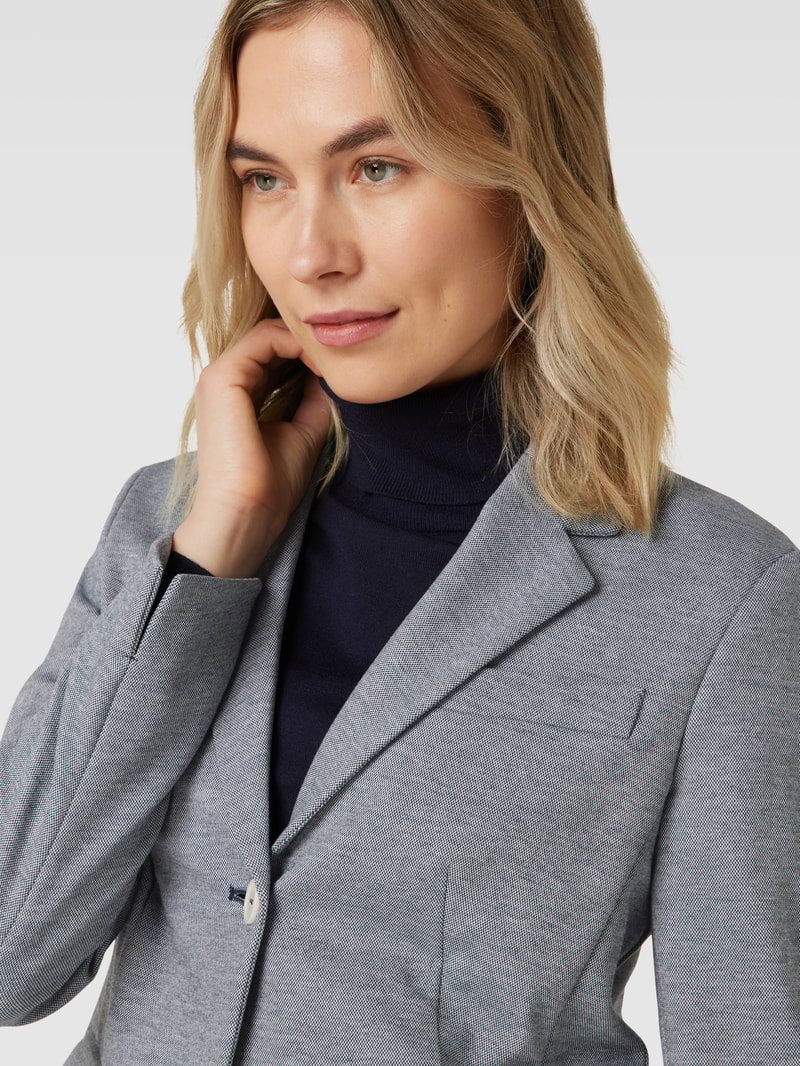Blazer in melierter Optik in marineblau