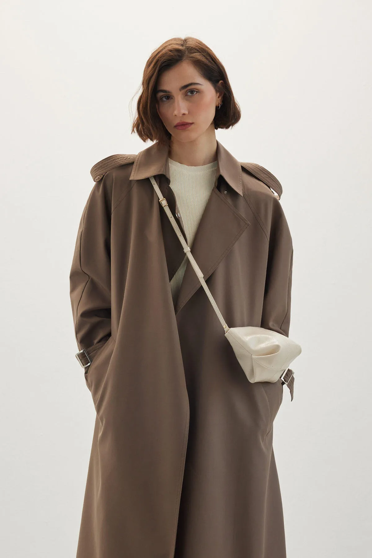 Manuka  Drapierter Trenchcoat mit Gürtel, Nerz