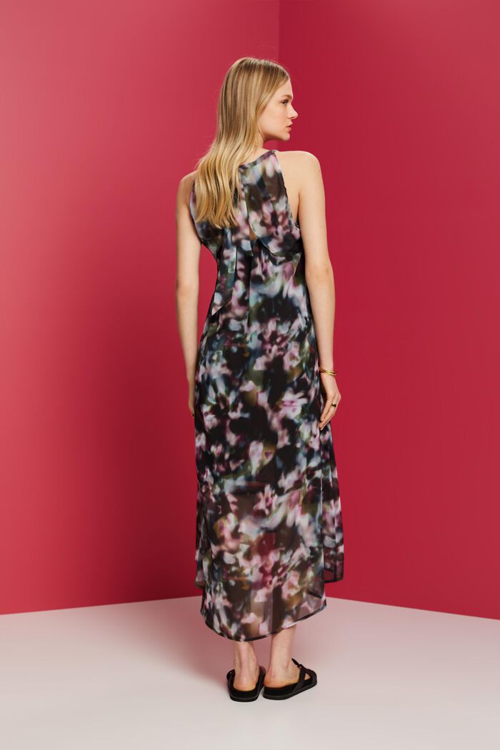 Recycelt: Midikleid aus gemustertem Chiffon