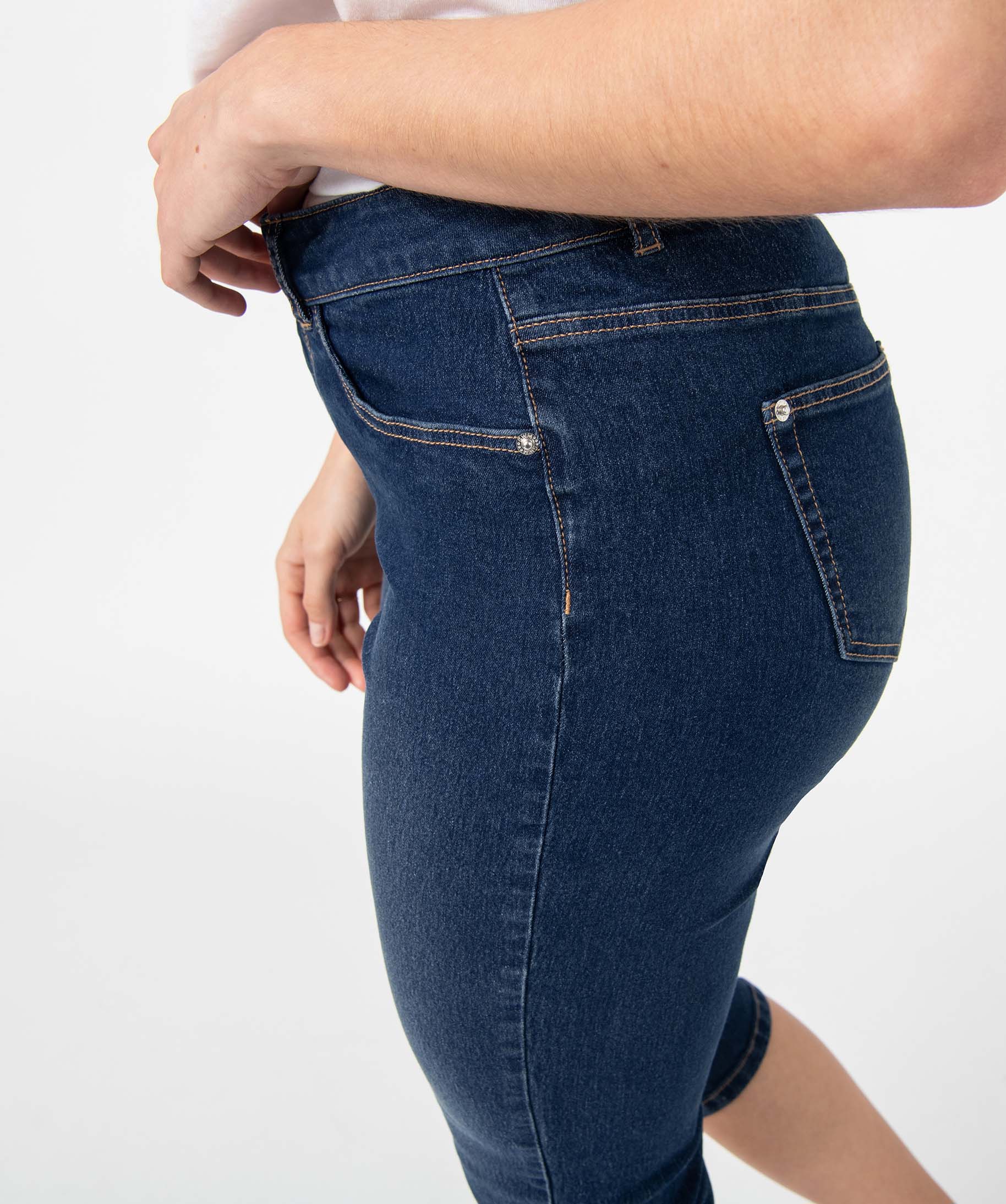 Pantacourt femme en jean coupe Slim brut | GEMO