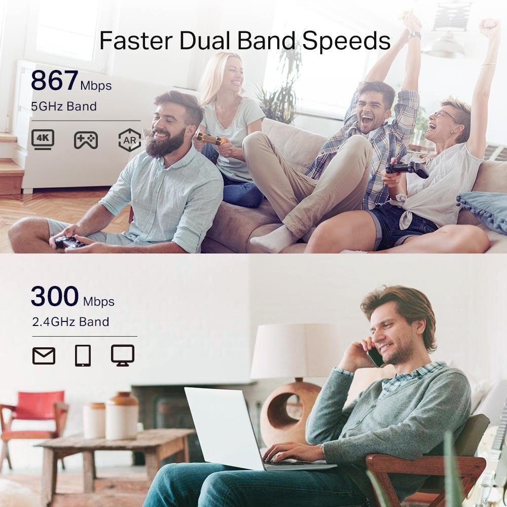 TP-Link RE330 WLAN Verstärker Repeater AC1200 WLAN-Repeater, App Steuerung, Signalstärkeanzeige, kompatibel zu allen WLAN Geräten, Weiß