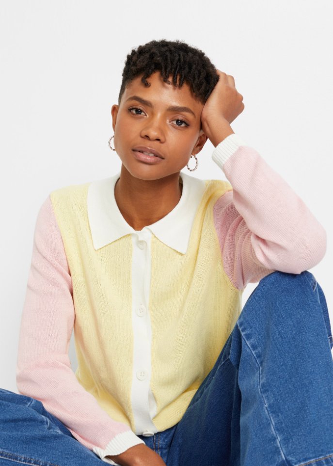 Strickjacke mit Colorblocking