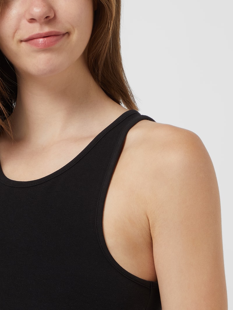 Crop Top mit Schnürung  in black