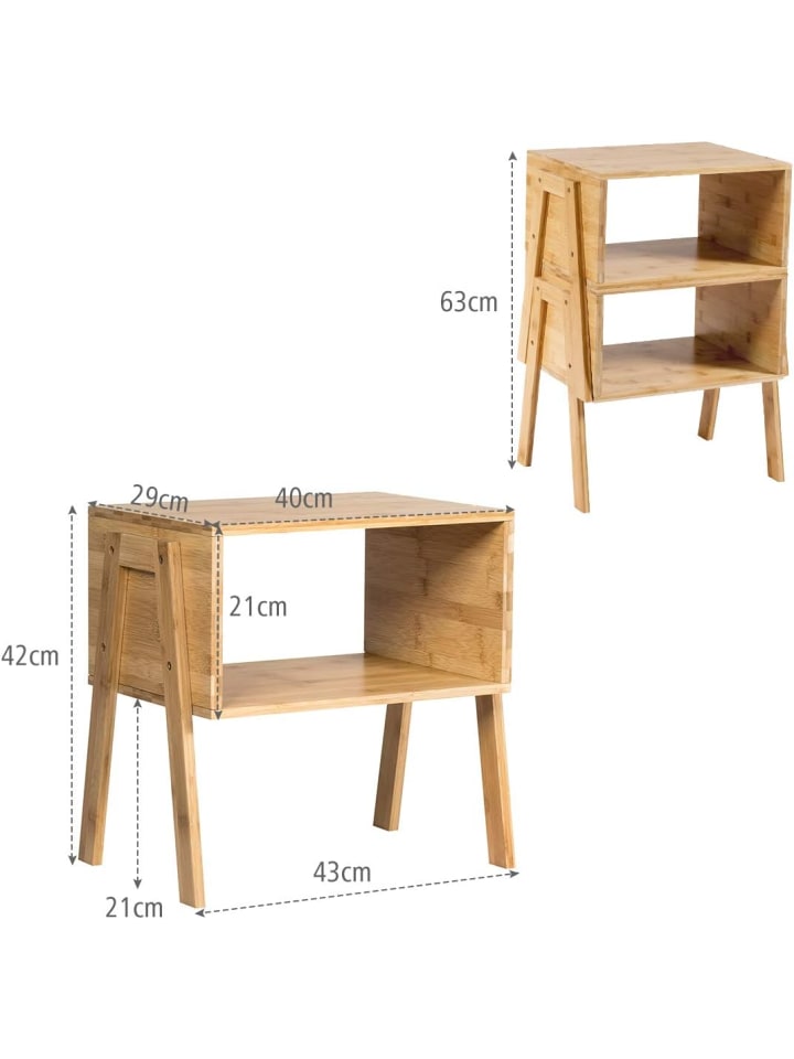 COSTWAY 2er Set Nachttische in Beige günstig kaufen 43 cm