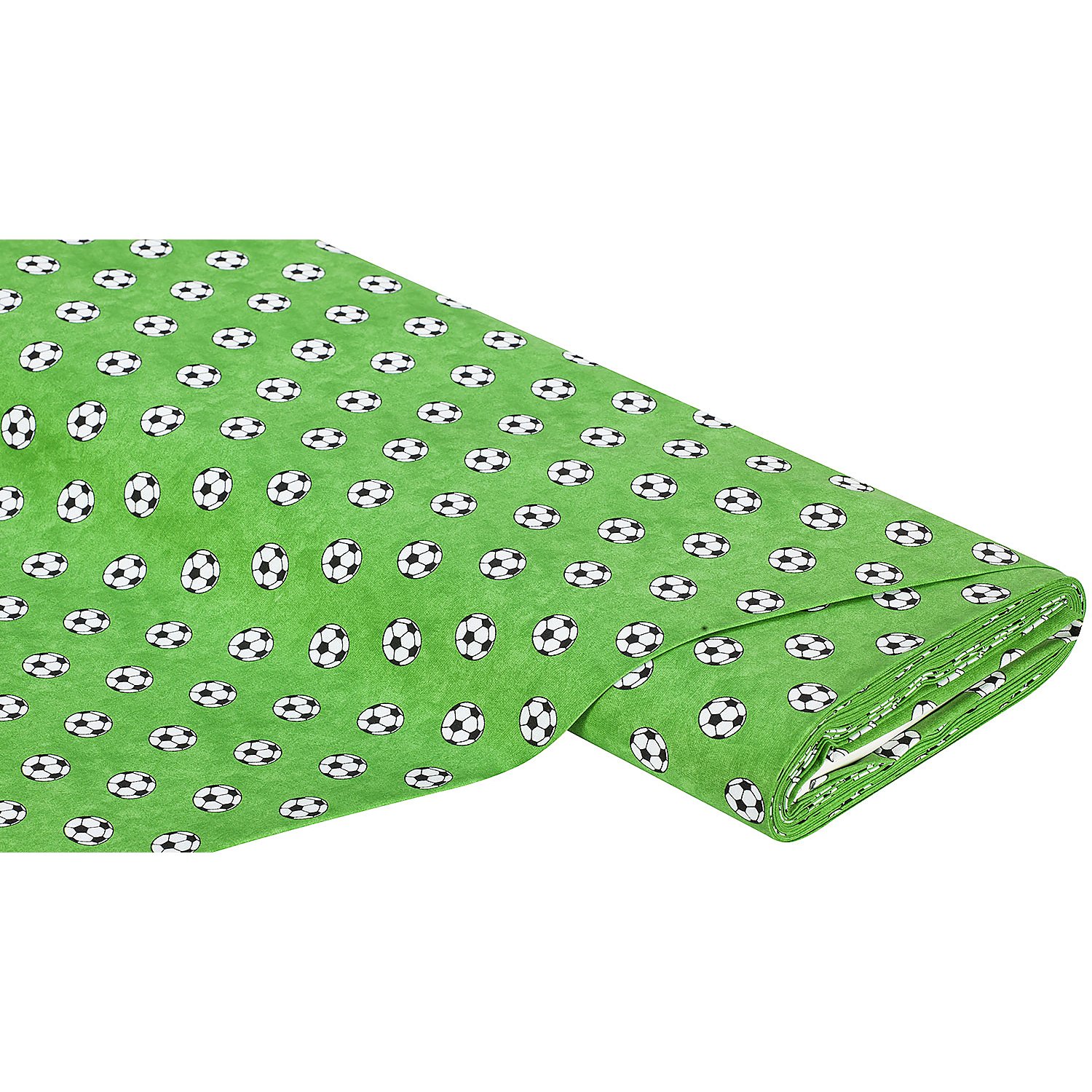 Baumwollstoff Fußball Design, grüngrundig