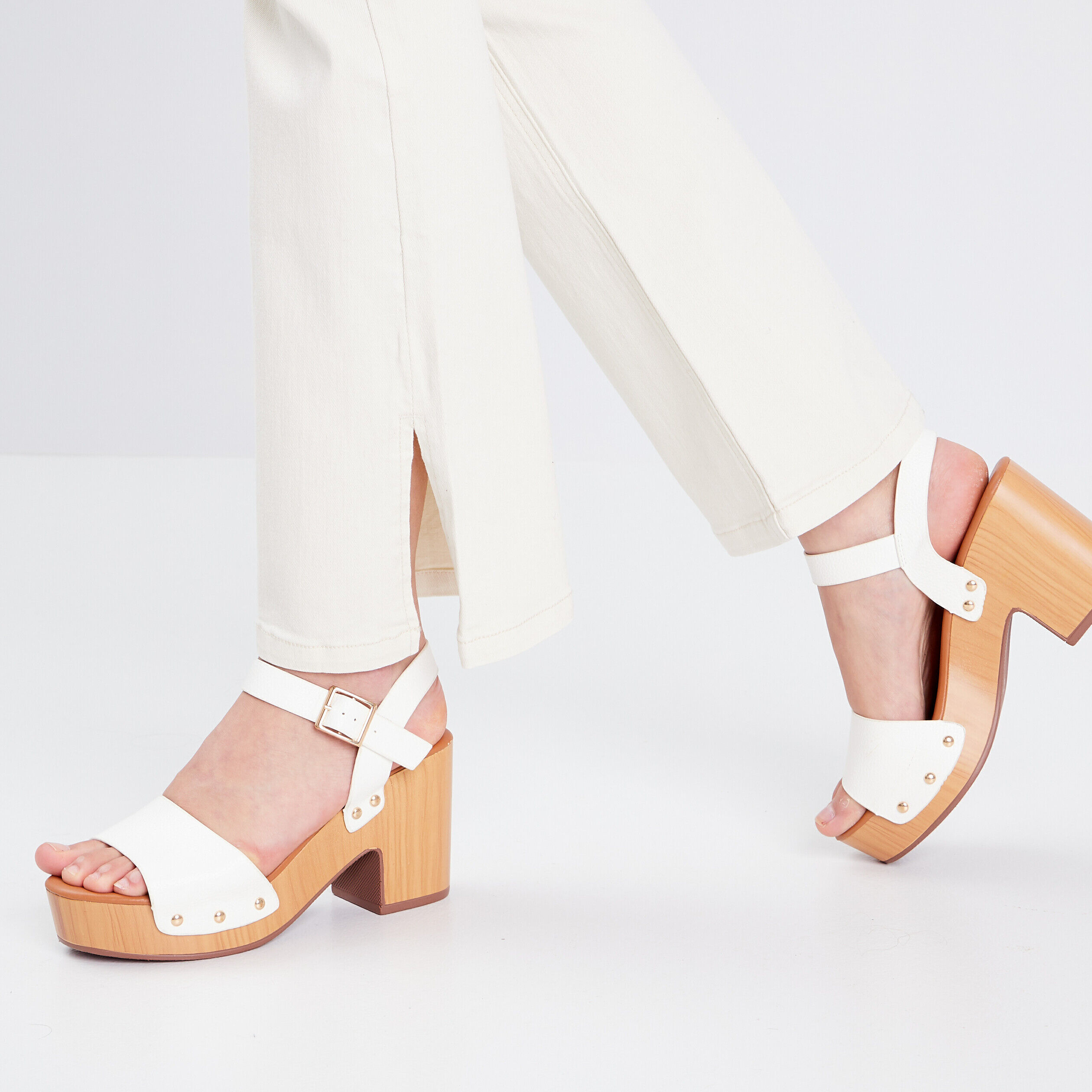 Jeans flare taille haute ecru femme | Cache Cache