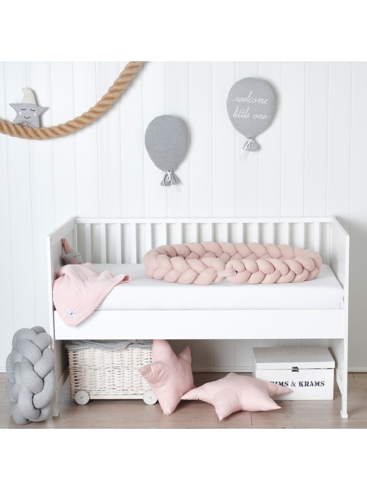 nordic coast company  Bettschlange geflochten Jersey Rosa günstig kaufen onesize