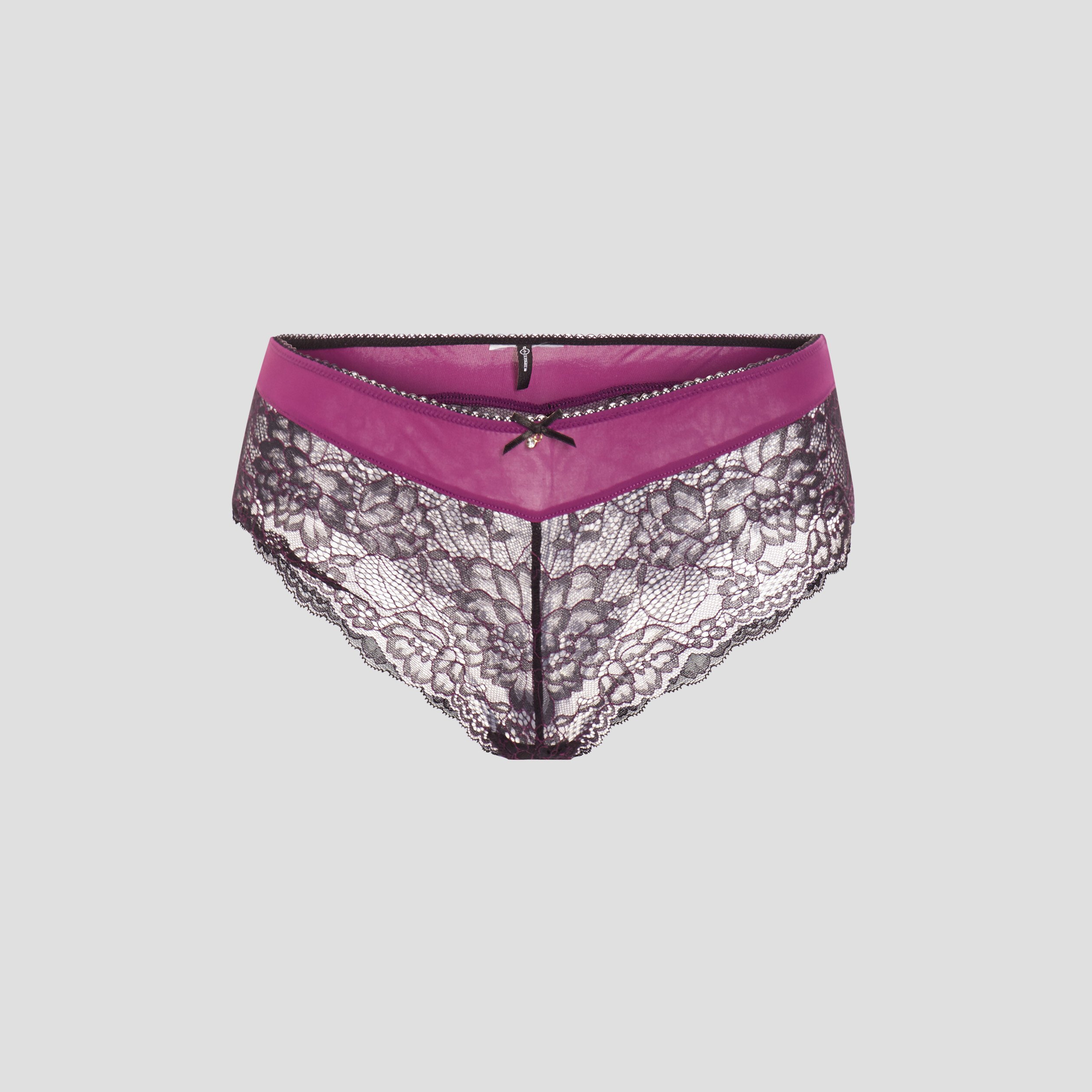 Shorty en micro dentelle violet femme | La Halle
