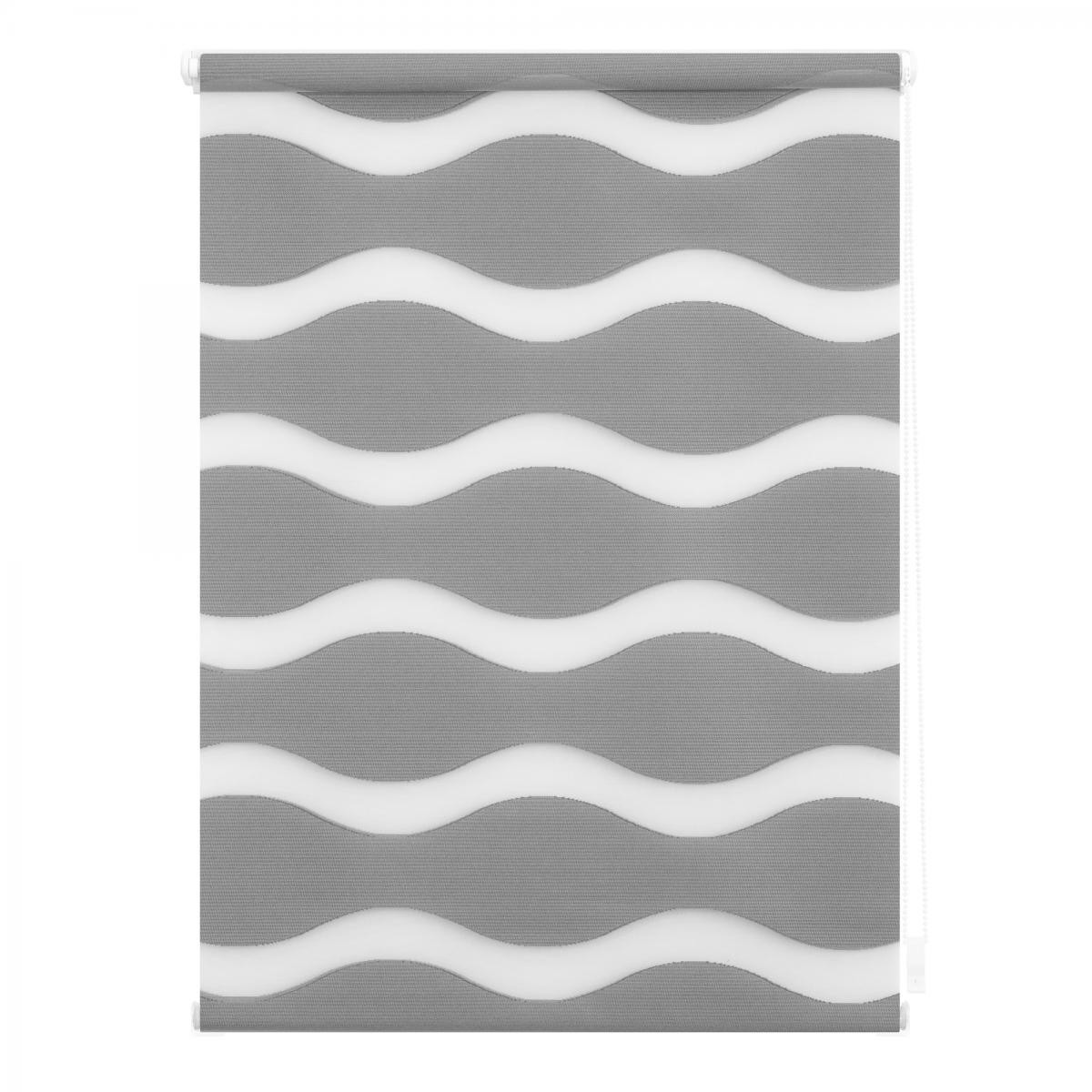 Lichtblick Duo Rollo Welle Klemmfix, ohne Bohren, Grau, 100 cm x 150 cm (B x L)