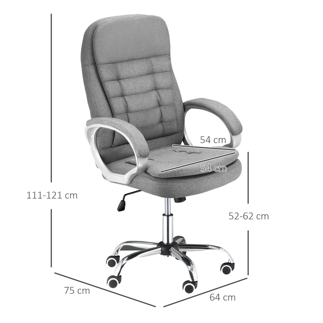 Vinsetto Bürostuhl Ergonomischer 360° Drehstuhl Wippfunktion höhenverstellbar