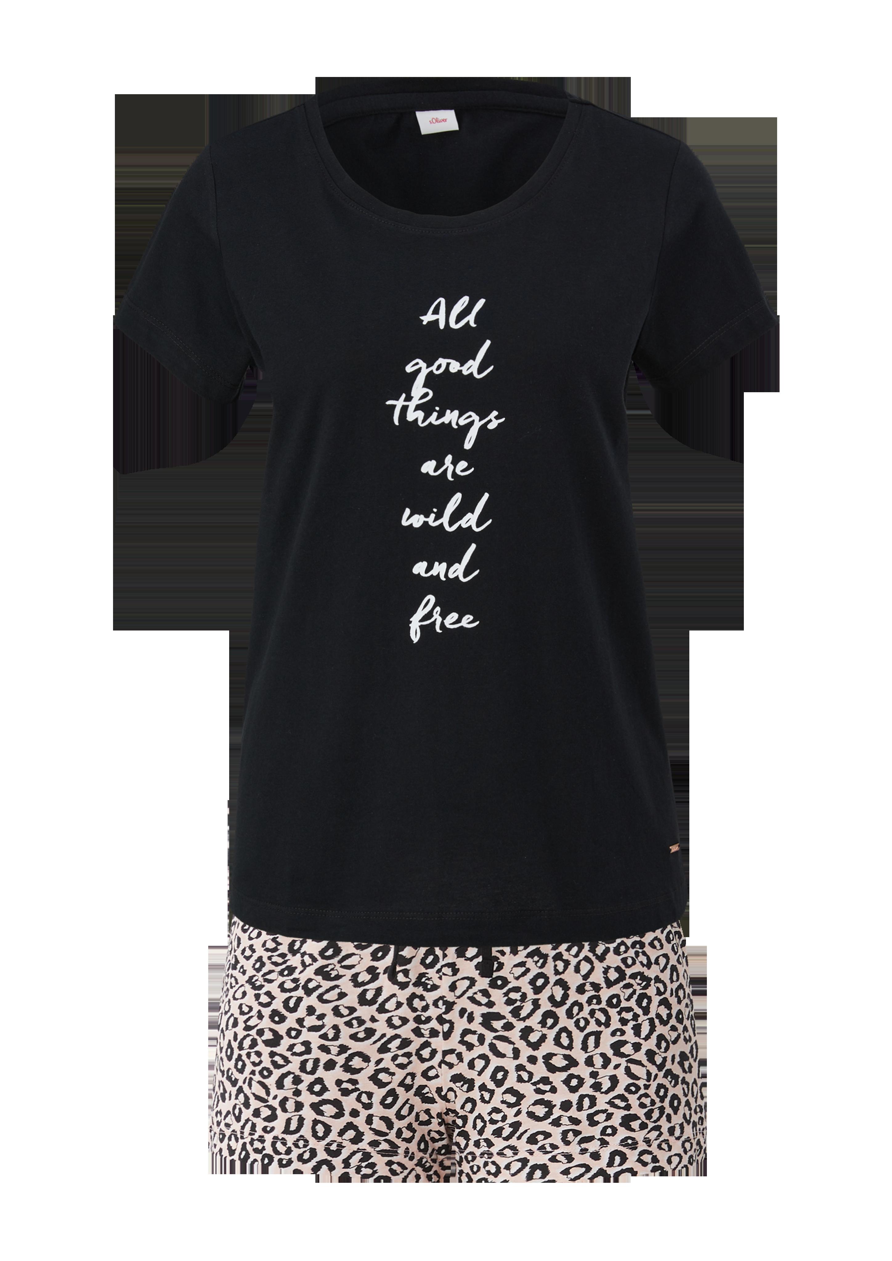 Kurzer Pyjama mit Frontprint  6008144-99A4