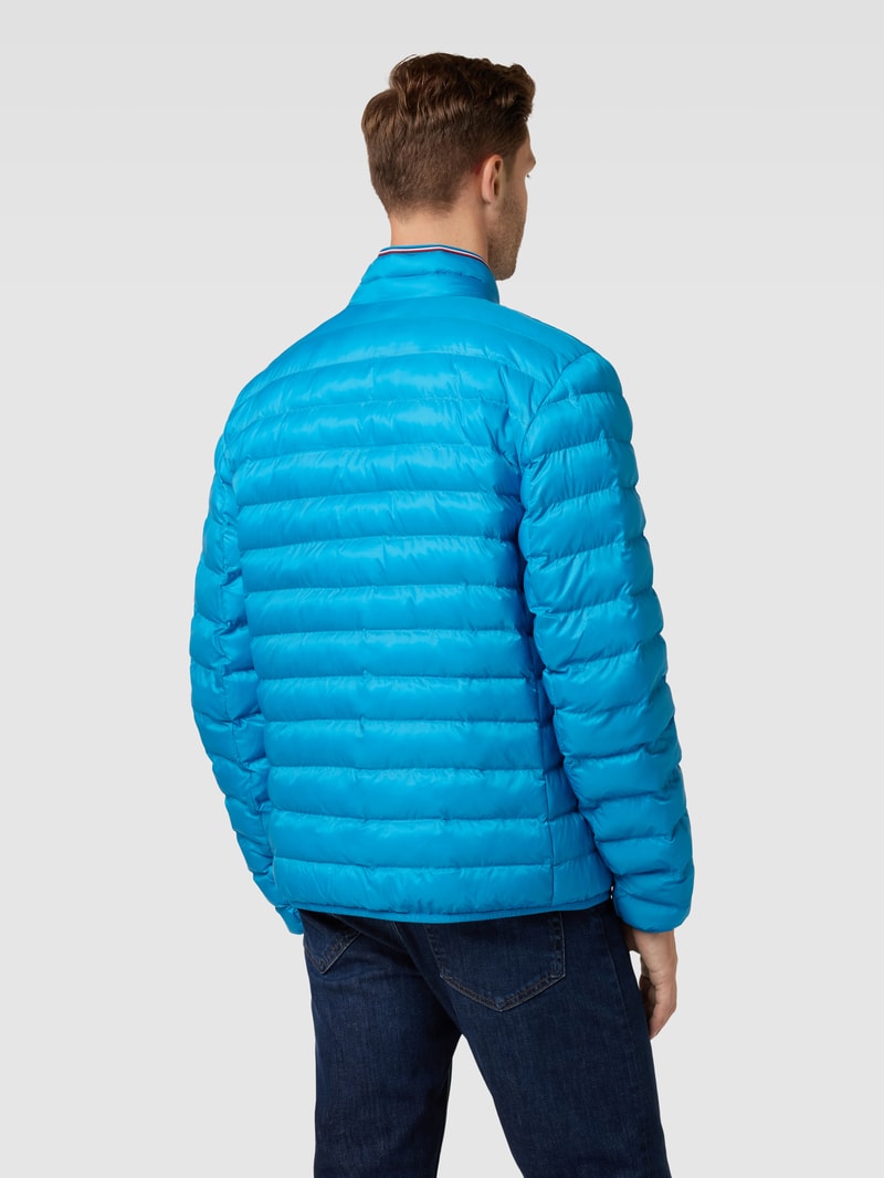 Steppjacke mit Stehkragen in aqua blau