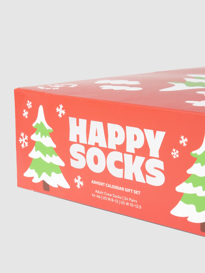 Socken mit Motiv-Print im 24er-Pack in rot