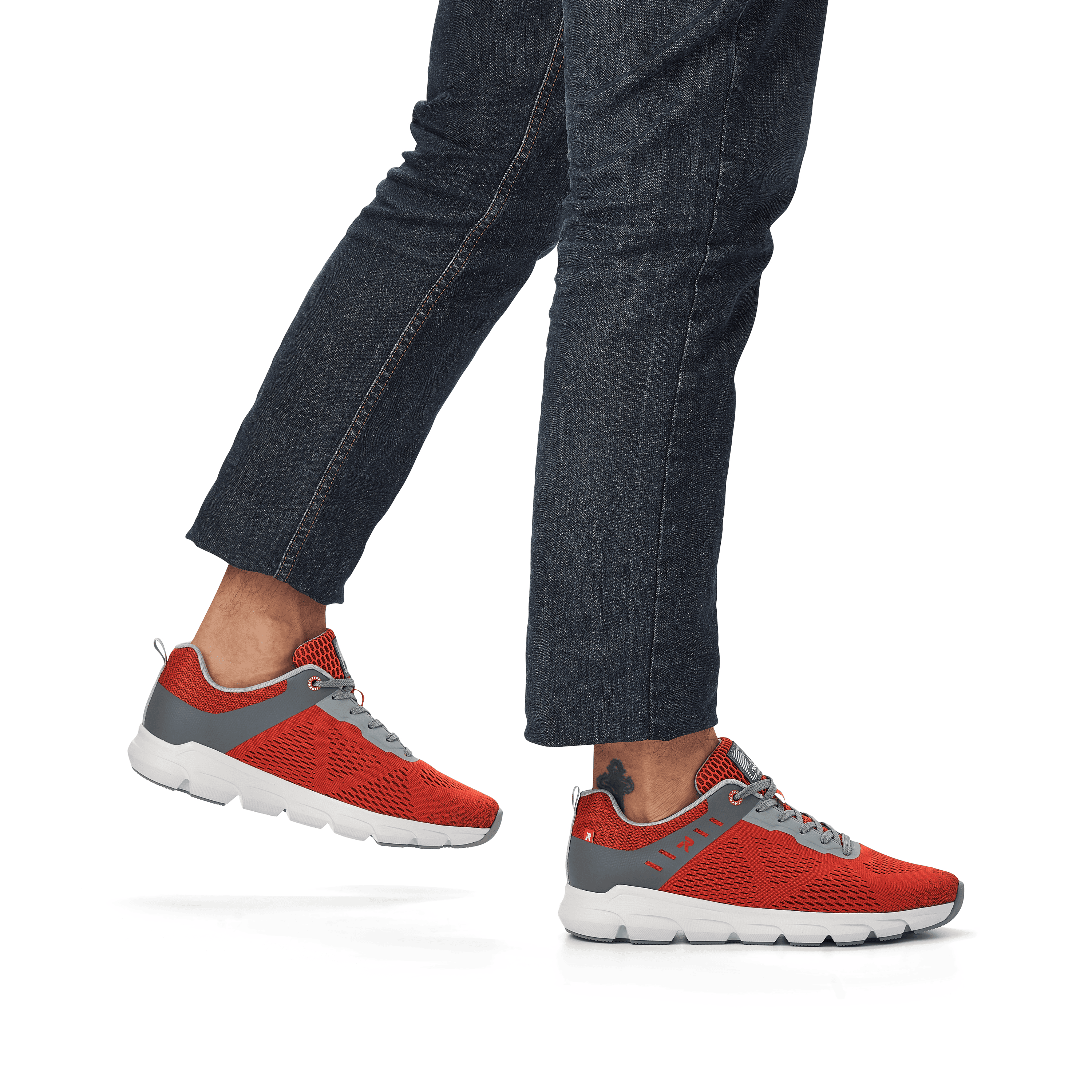 Rieker Herren Sneaker Low rust-orange grey