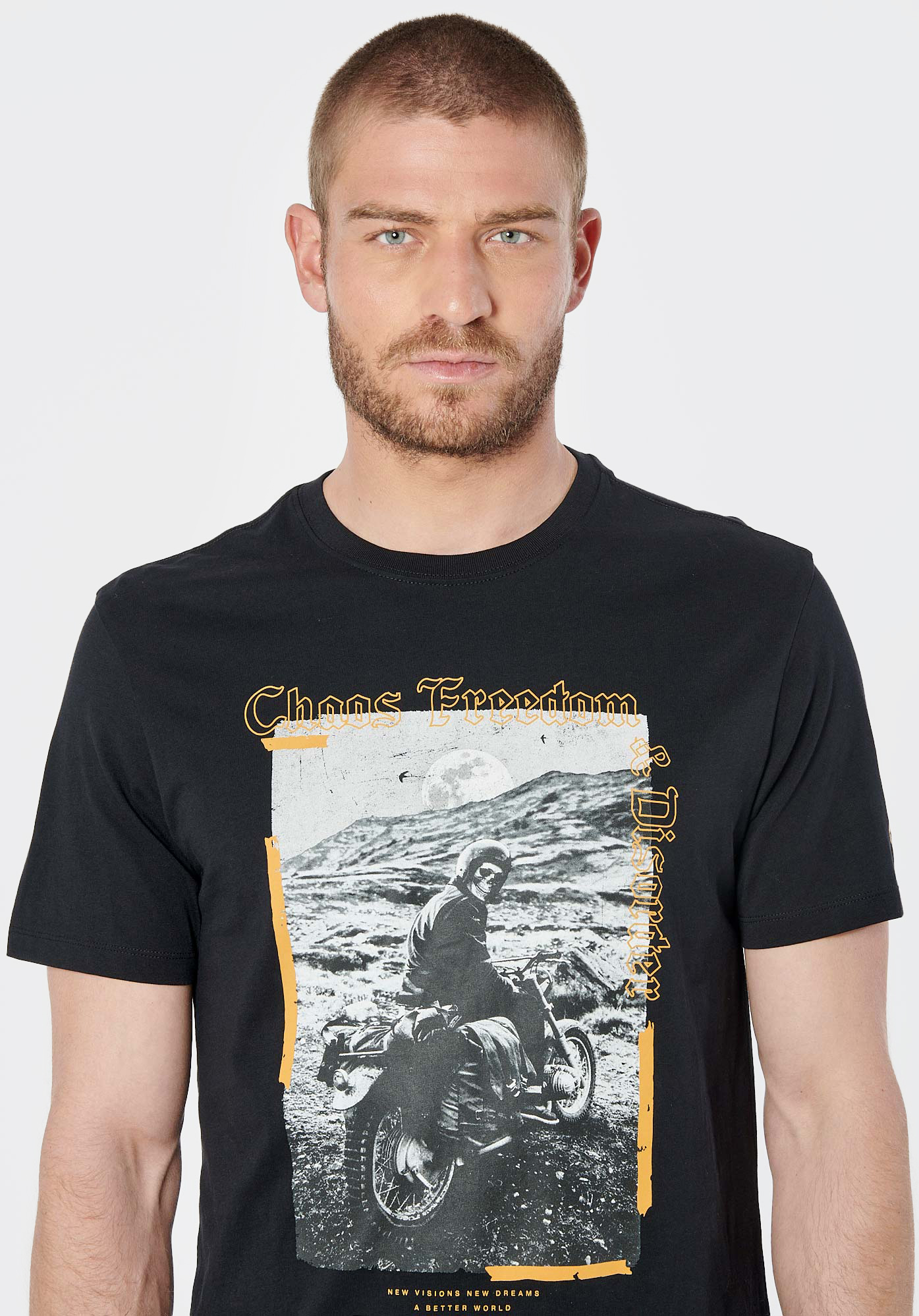RAZI   T-shirt noir homme 100% coton