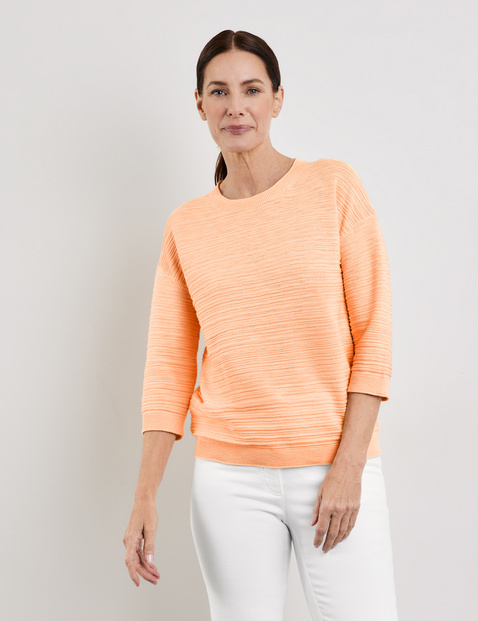 3/4 Arm Pullover aus Baumwoll-Leinen