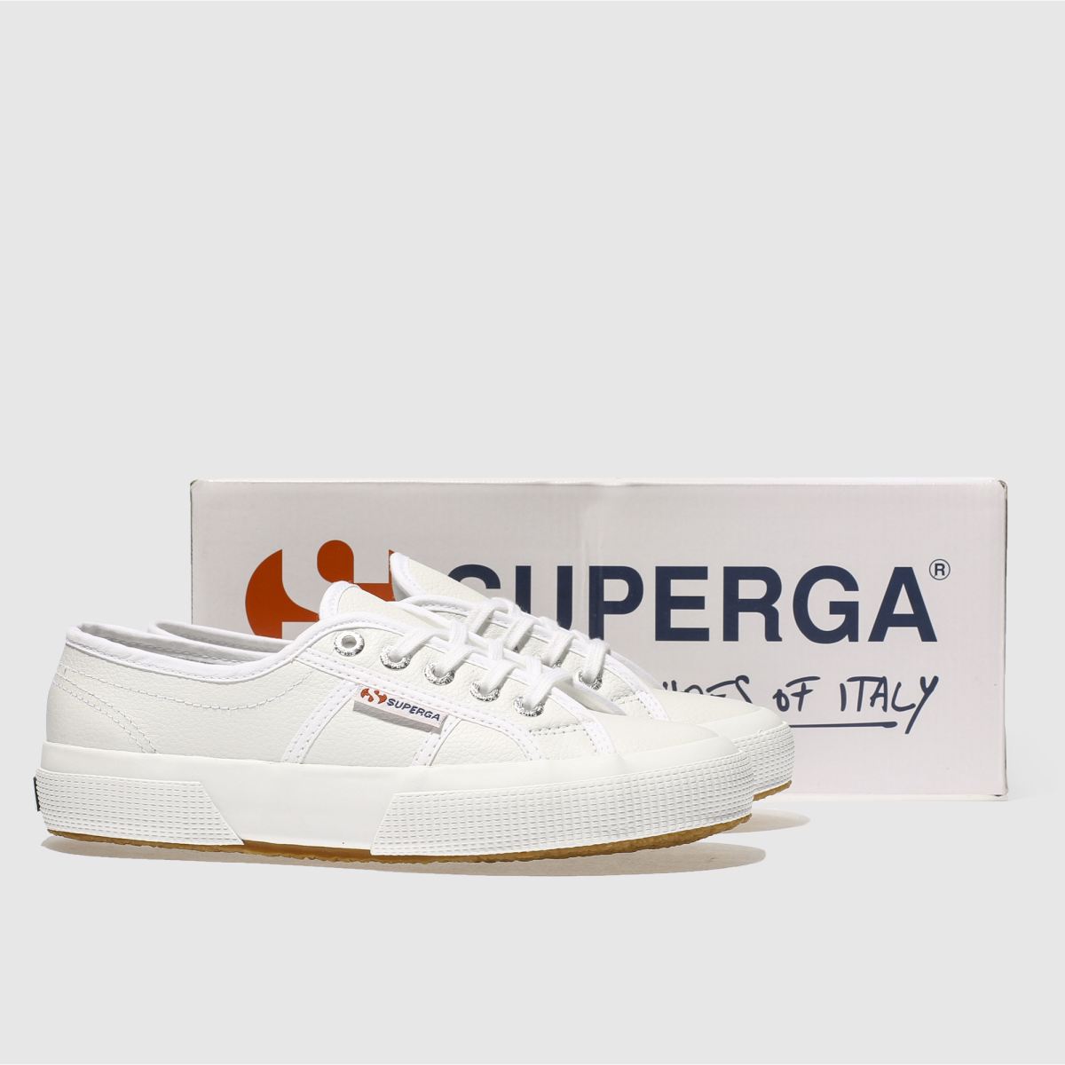 Superga 2750 – Vita lädersneakers