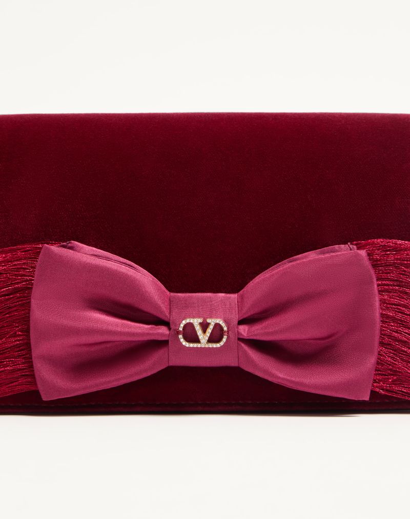 Mini bolsa de ombro de veludo exclusiva VLogo