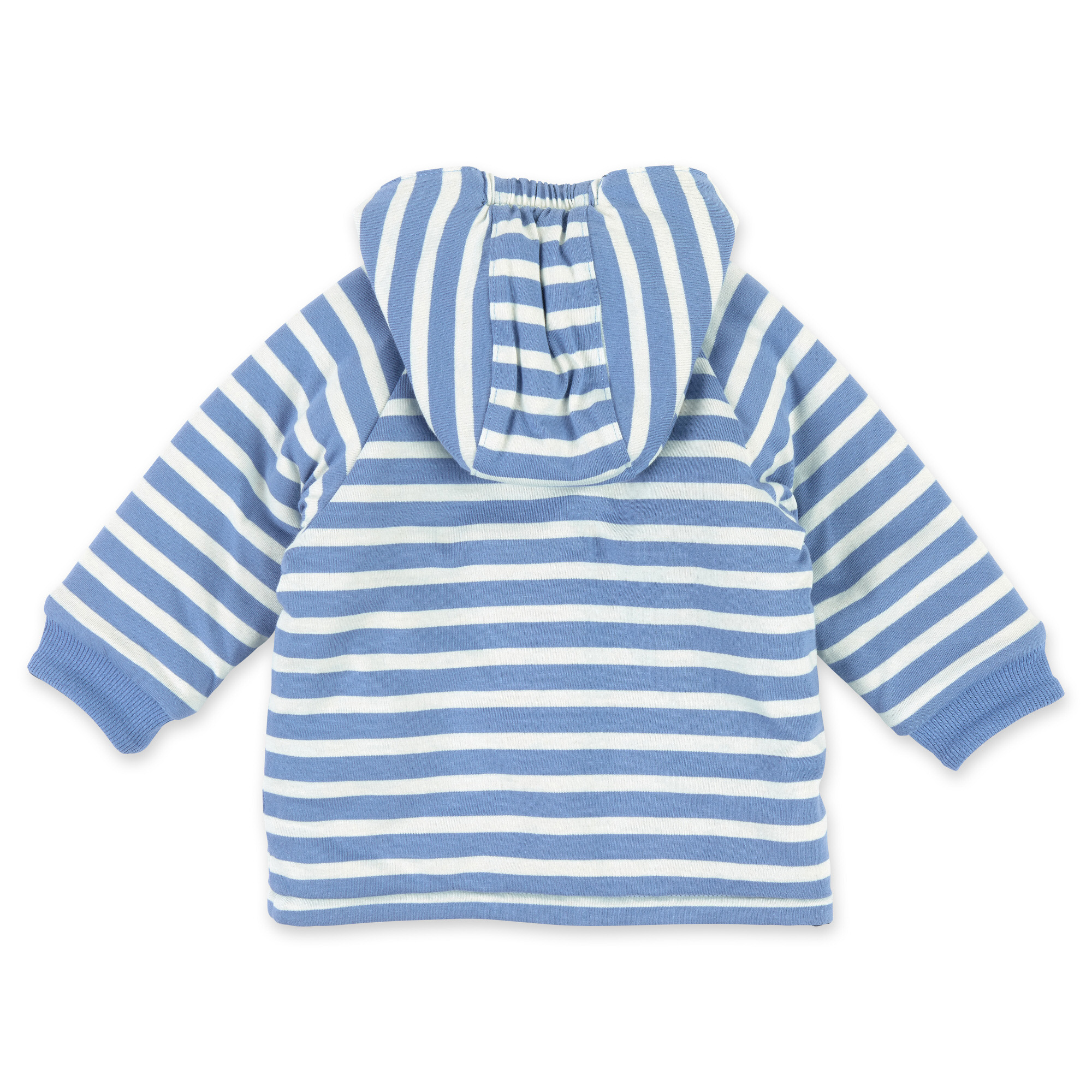 Wattierte Baby Wendejacke Traktor, dunkelblau und blau-w
