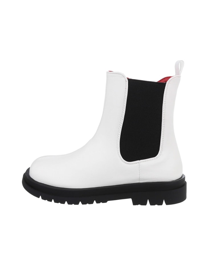 Ital-Design Stiefelette in Weiß und Schwarz günstig kaufen 28