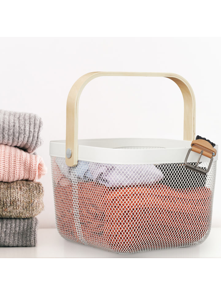 relaxdays 2 x Drahtkorb in Schwarz/ Natur - (B)26 x (H)17,5 x (T)24 cm günstig kaufen onesize