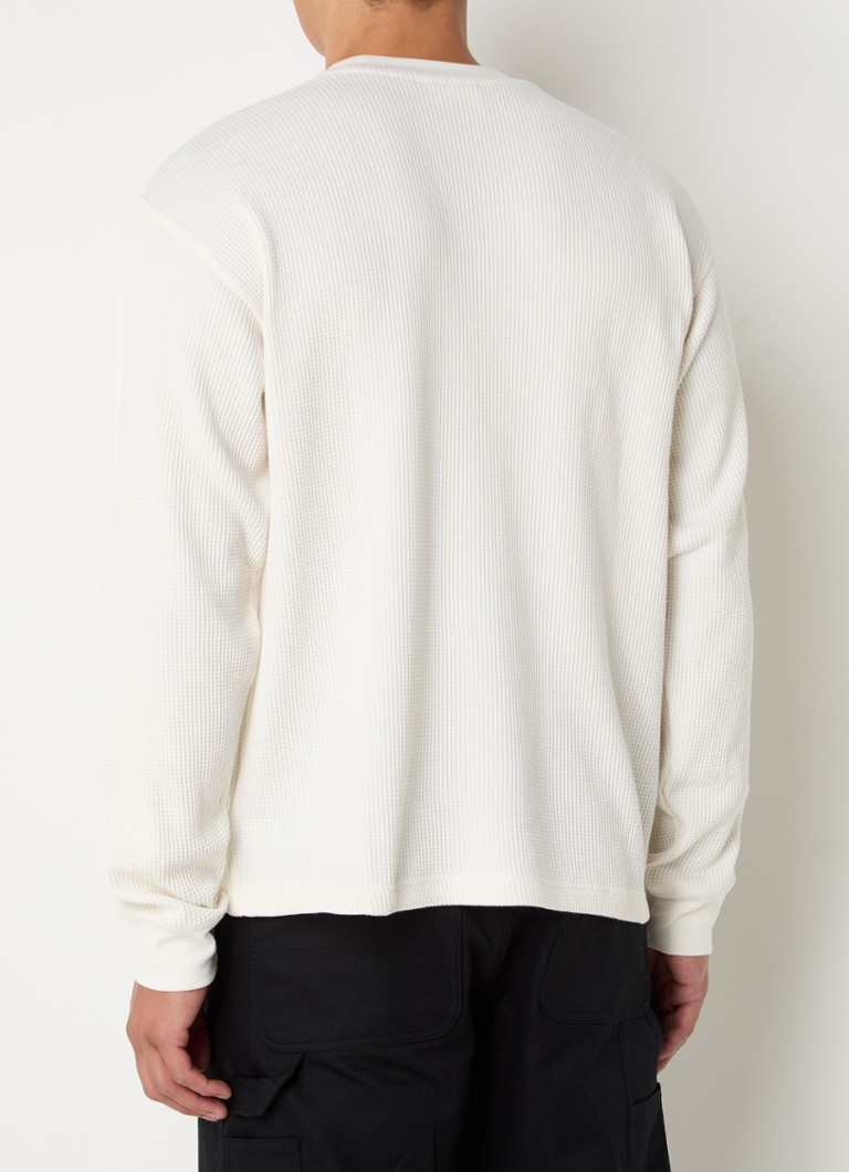 Obey Pressure chunky knit pullover with print and texture